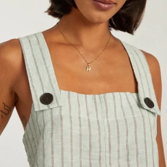 Everlane The Apron Linen Tan in Mint Green- Size 0- BRAND NEW - Picture 2 of 9